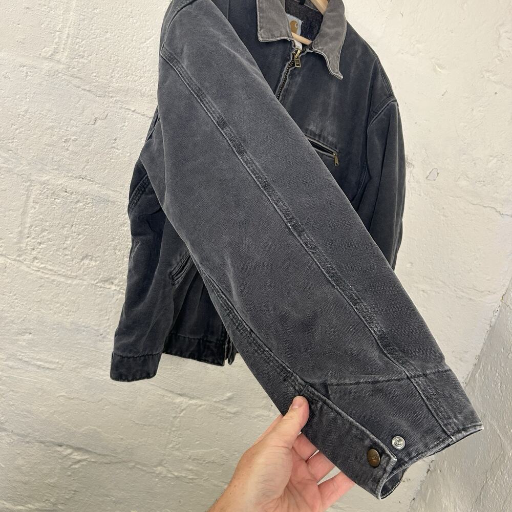 Vintage Carhartt Blanketed Detroit Jacket “Petrol Grey” J97 - Picture 9 of 16